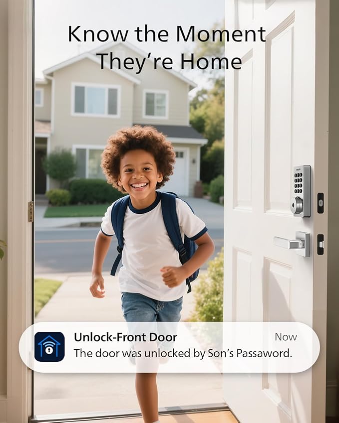 Philips Wi-Fi Door Lock, WiFi Smart Lock Keyless Entry Deadbolt for Front Door, Remote Control, Built-in WiFi, APP Fingerprint Passcode Unlock, Auto Locking