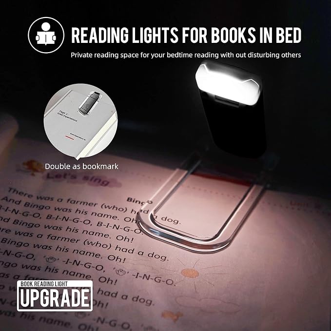 EGWASER Portable USB Rechargeable LED Clip-on Book Light - Image 2
