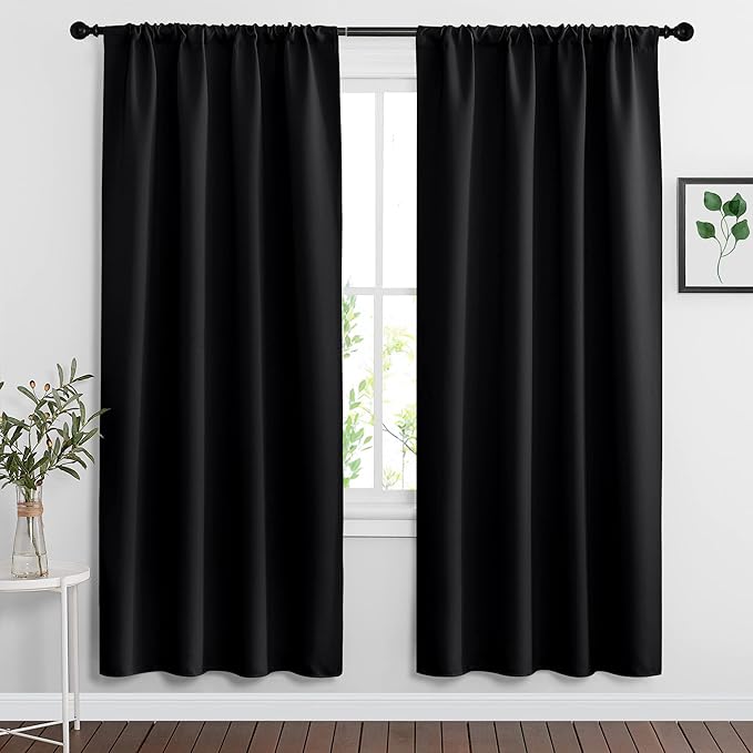 RYB HOME Blackout Curtains for Bedroom Living Room Nursery 63 inches Long | by RYBHOME
