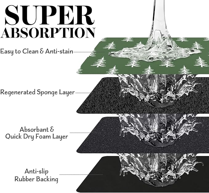 Dog Cat Food Mats for Floors, Absorbent Dog Bowl Mats for Food and Water, Quick Dry Pet Food Mat Non-Slip Pet Supplies