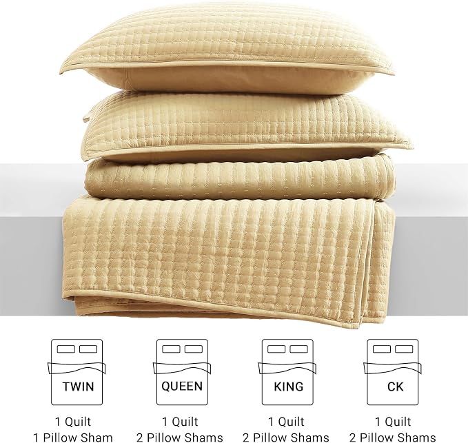 King Size Quilt-Lightweight Bedspreads Yellow King Quilt Bedding | Soft Coverlet - Image 8