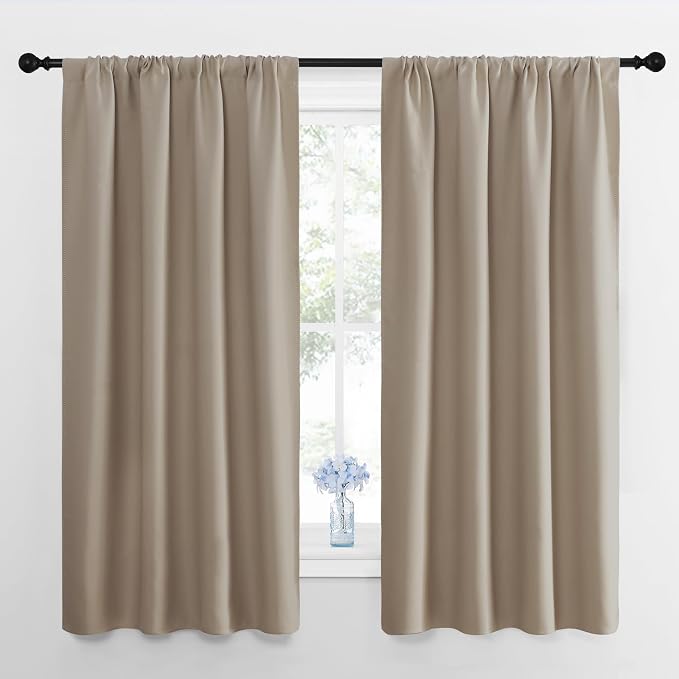 NICETOWN 2 Panels Blackout Curtains, Rod Pocket Thermal Insulated Curtains by NICETOWN