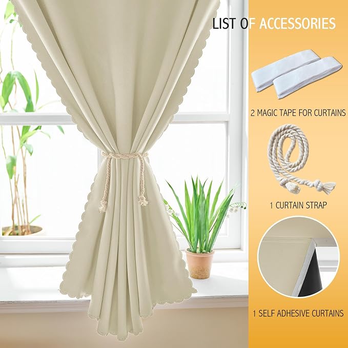 JILRON Adhesive Curtain 100% Blackout No-Drill Easy Install - Image 4