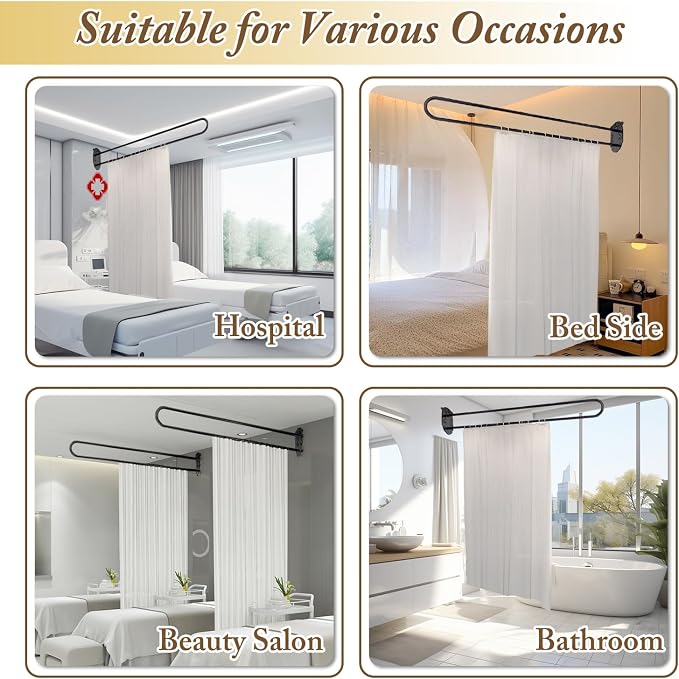 Privacy Partition Curtains, U Shaped Rod - Image 7