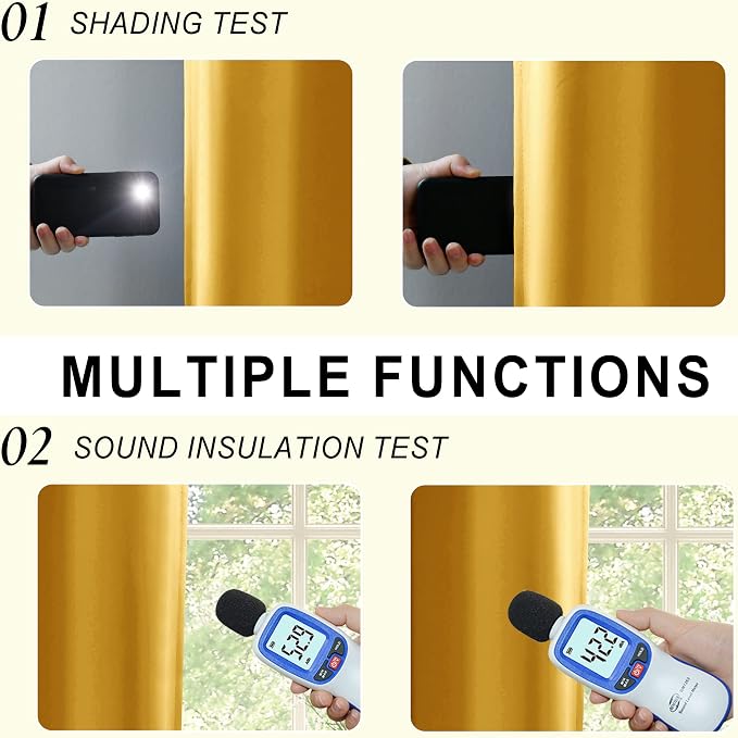 XWZO 100% Blackout Curtain Panels - Image 4