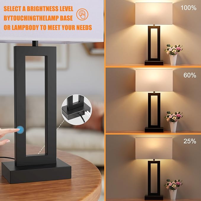 Seealle 22" Tall Living Room Lamps - Image 3