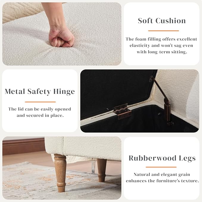 Aoiy & Wifon 65.94" W Large Storage Ottoman Bench, King Size End of Bed Storage - Image 3