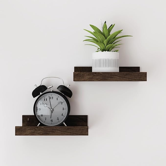 Small Walnut Floating Shelves for Wall, 8 in Shelf by Unknown