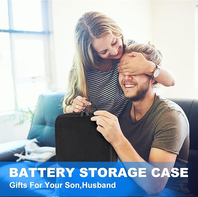 Spacimgy Battery Organizer Storage Case with Tester BT168, Hard Battery Daddy Storage Organizer Box Holds 148 Batteries AA AAA C D 9V Button Cell, Batteries Holder, Waterproof Batteriess Vault Box