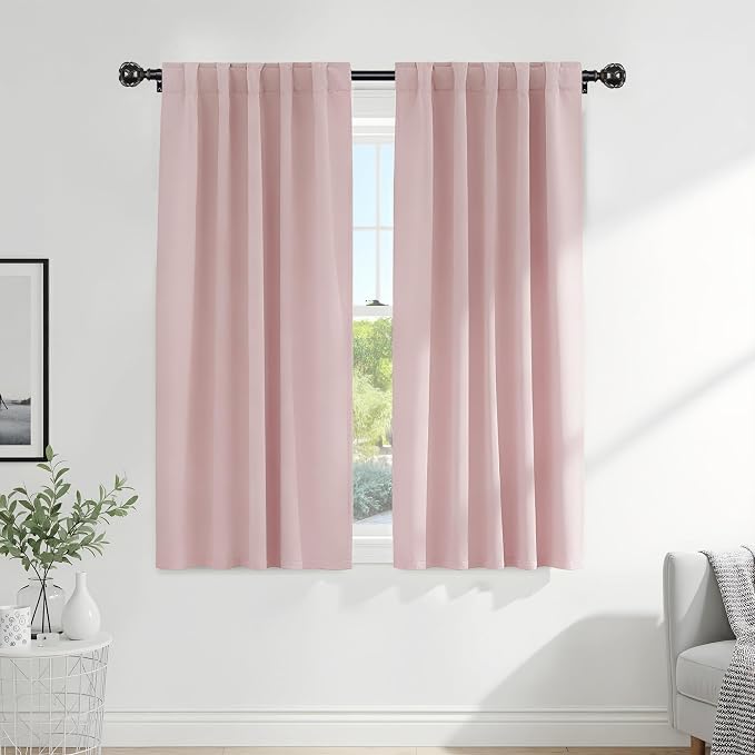 PONY DANCE Blush Pink Blackout Curtains by PONYDANCE