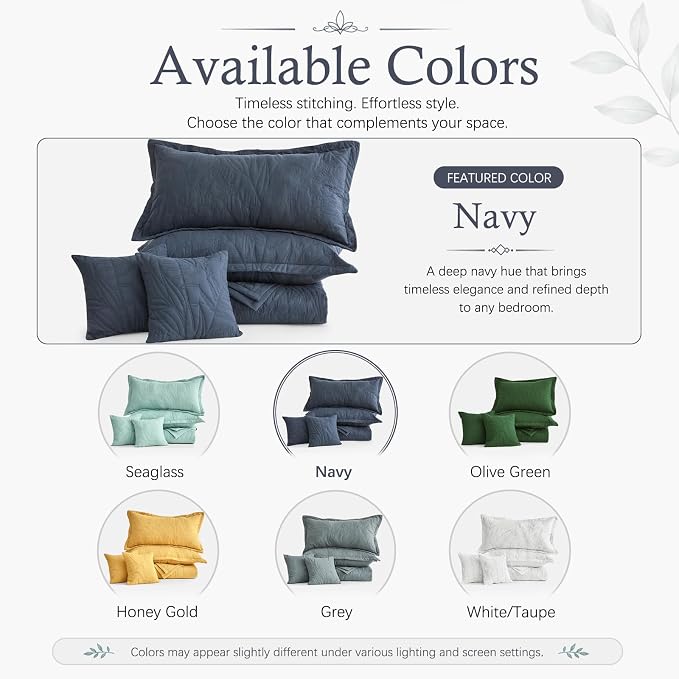 HZ & HY Oversized King Bedspreads, 5-Piece Quilt Set, Lightweight Reversible - Image 5