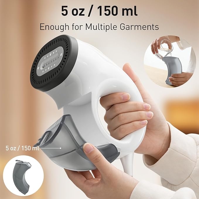 STEAVOX Vacuum Steamer for Clothes – Handheld Clothes Steamer with 2800Pa Suction & 25s Heat-Up – No-Drip Garment Steamers – Suction Steam Iron Alternative – Compact Steam Travel Iron with Base & Bag