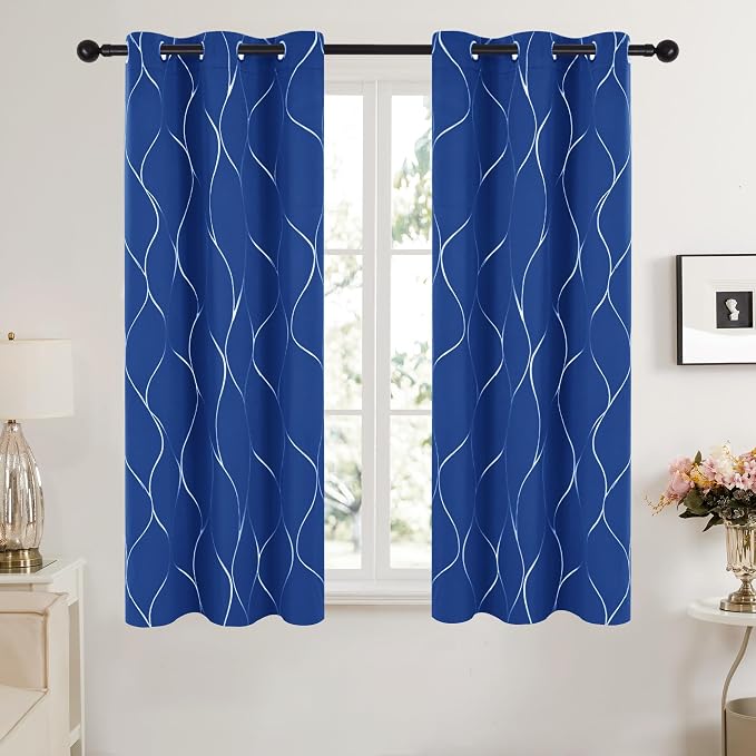 Deconovo Wave Printed Thermal Insulated Blackout Curtains＿ Room Darkening - Image 2