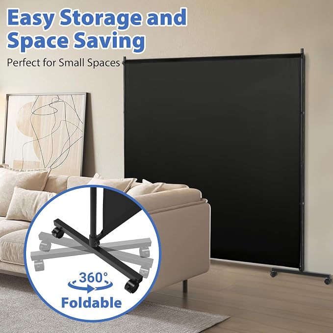 Large Single Panel Room Divider, Thickened Fabric Partition Wall - Image 7