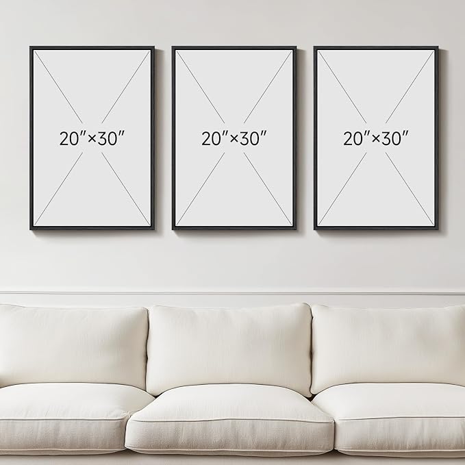 Boho Neutral Abstract Wall Art, 3 Piece, 20x30 In | Large framed pictures - Image 4