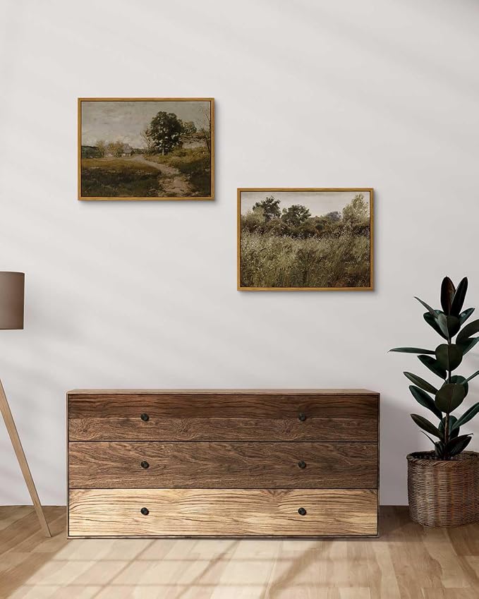 InSimSea Framed Canvas Wall Art Decor, French Countryside Painting, Farmhouse - Image 3