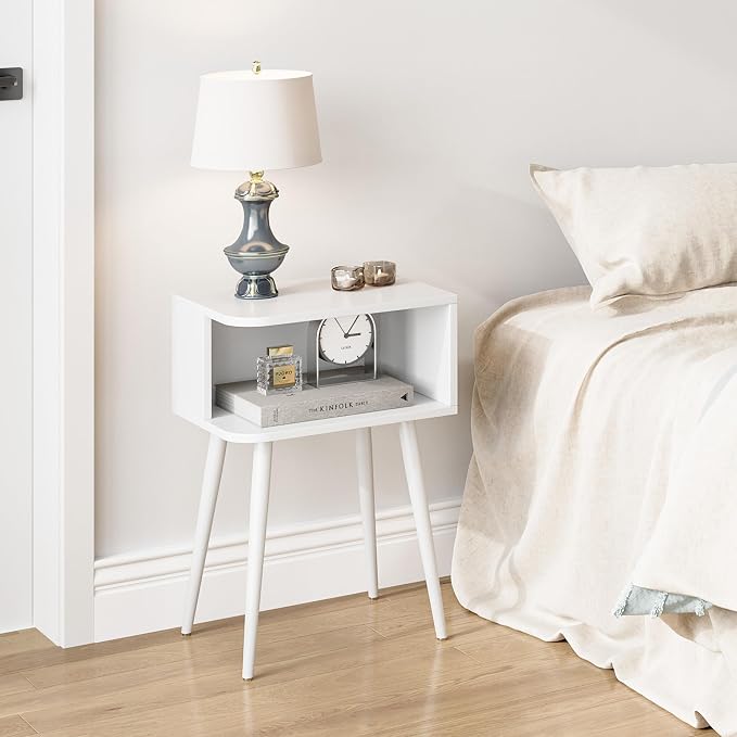 White Nightstand Set of 2, Small Bed Side Table - Image 5