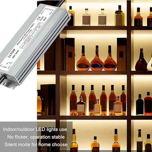 LLTOP LED Driver 60 Watts 100-264V AC to 24V DC 2.5A Power Supply Waterproof Low Voltage Transformer Ultra Thin Converter for Indoor Outdoor LED Lights