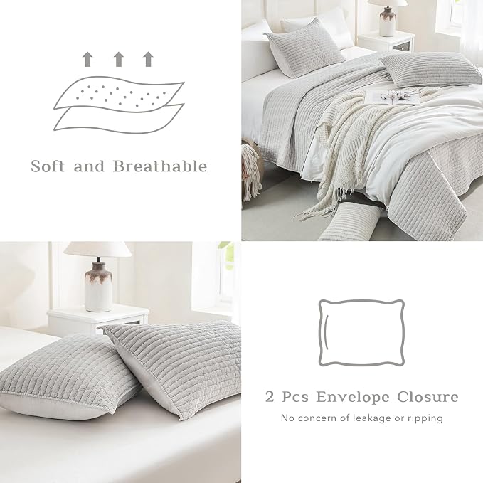 CozyTide Oversized King Bedspread 128"x120", Stone-Washed Cotton King Quilt - Image 5