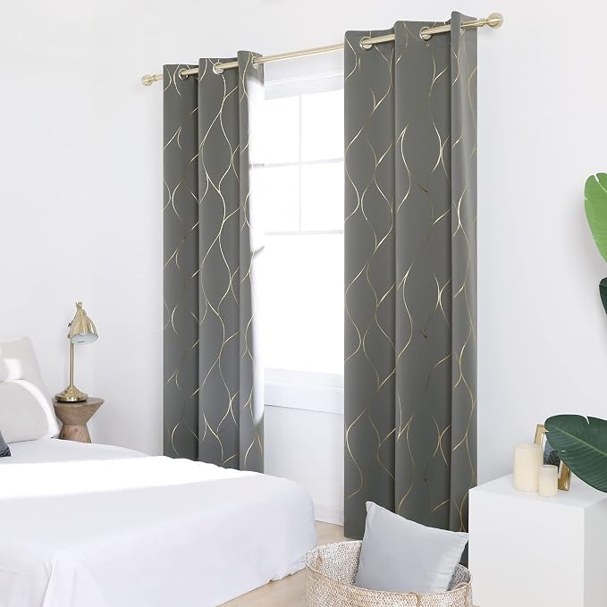 Deconovo Curtains for Living Room, Pattern Blackout Curtains 84 Inches Long | - Image 3