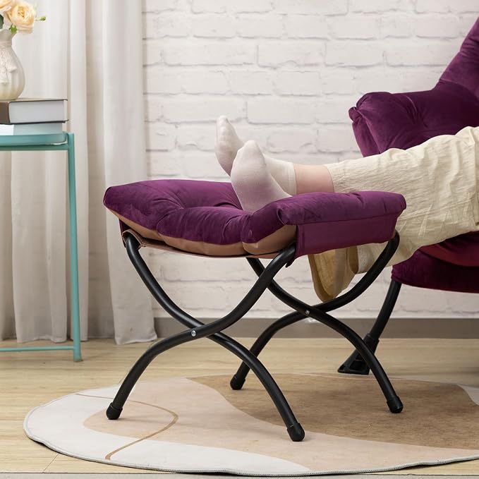 HollyHOME Lazy Chair with Foldable Ottoman, Accent Comfy Lounge Armchair and - Image 7