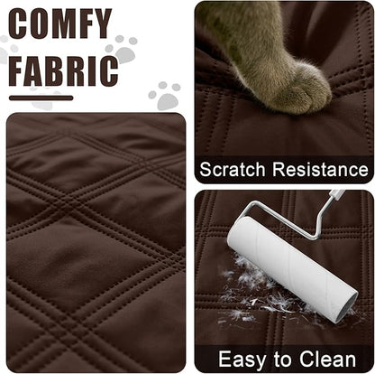 Smiry Waterproof Dog Bed Cover Blanket 52x82, Soft Reversible Pet Blanket, Washable Leakproof Cats Dogs Couch Cover for Sofa, Couch, Furniture, Lattice, Chocolate/Beige