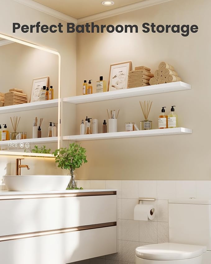 Amada 35.4" Floating Shelves for Wall Decor & Storage, Living Room, 22 lbs - Image 5
