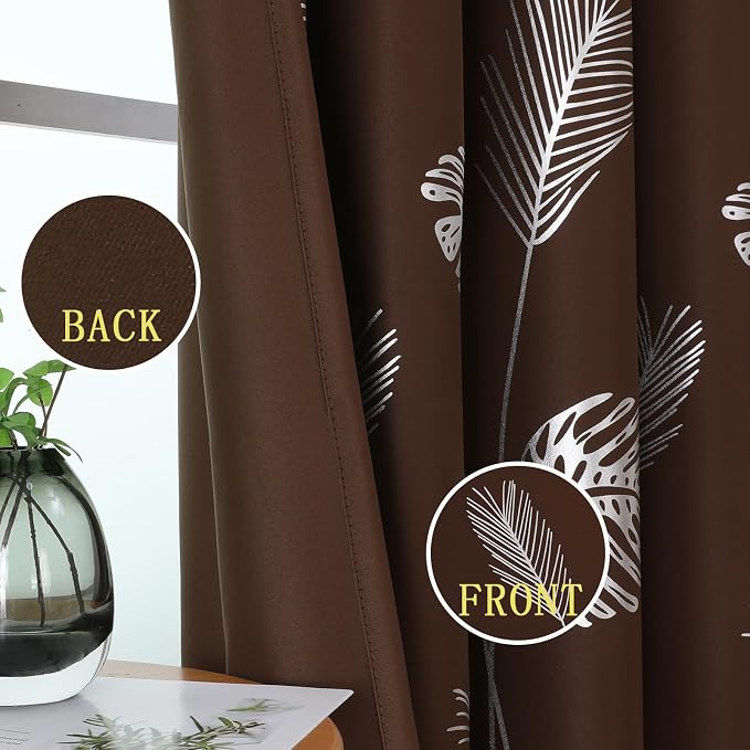 Brown Blackout Curtains 63 Inches Long - Image 3