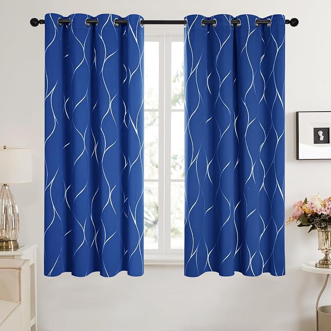 Deconovo Curtains for Living Room, Pattern Blackout Curtains 54 Inches Long | - Image 2