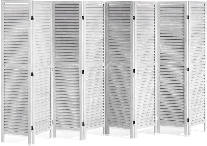 VEVOR Wood Room Divider, 8 Panel Wood Folding Privacy Screen, 66.9 Inches Tall by VEVOR