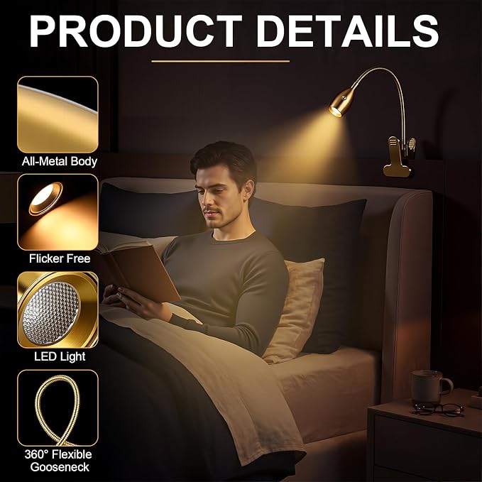 1 Pcs LED Clip on Reading Light - Image 7