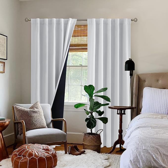 BGment Greyish White 100% Blackout Curtains 84 Inches Long - Image 9