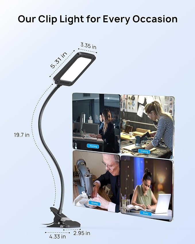 TROND LED Desk Lamp with Clamp, 1000LM Bright 3-Level Dimmable Desk Light | - Image 6