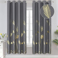 Blackout Curtains 72 inch Length 2 Panels Set, Palm Tree and Wheat Pattern by ESTELARTEXTILER
