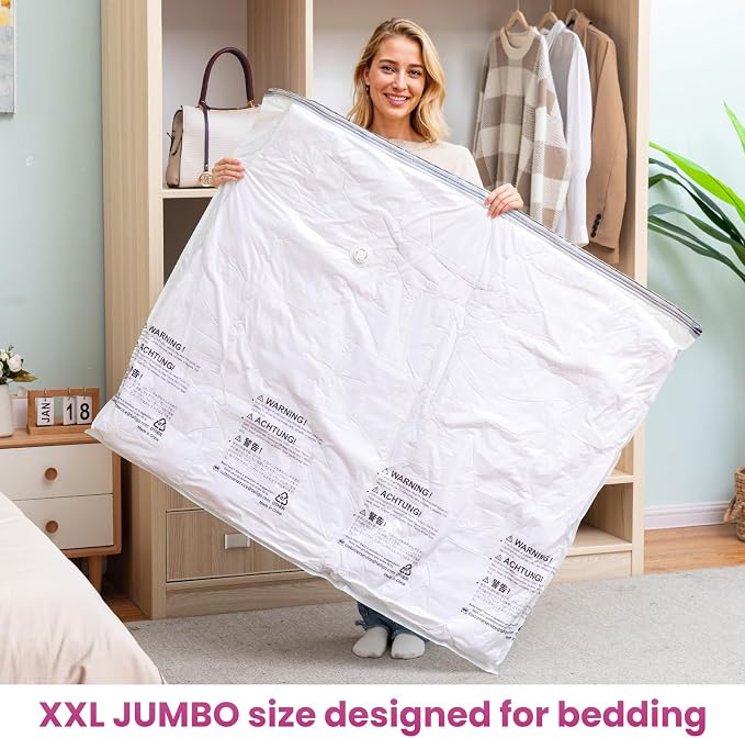 TAILI 8 Pack Vacuum Storage Bags, XXL Jumbo, Cream | Vacuum Seal Bags - Image 5