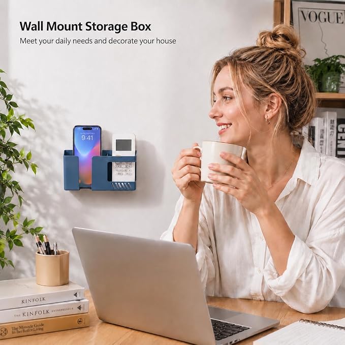 Strong Adhesive Wall Mount Phone Holder D3 Punch-Free Bedside Phone Shelf - Image 4