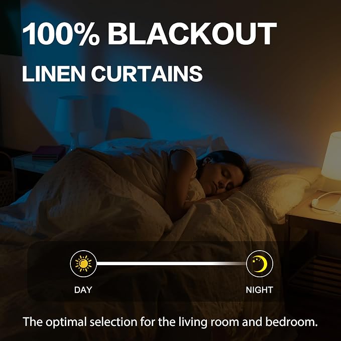 Linen Blackout Door Curtains for Doorway 80 Inches Long, 100% Black Out Thermal - Image 7
