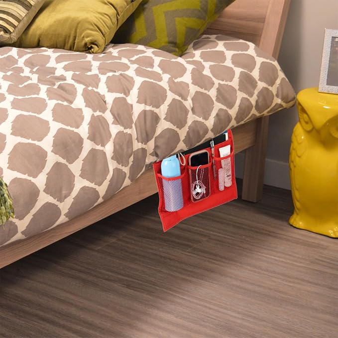 PATIKIL Bedside Caddy, Bed Caddy Bedside Organizer Bed Hanging Caddy 4 Pockets - Image 5