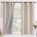 YoungsTex Oatmeal Linen Blackout Curtains 48 Inch Length by YoungsTex
