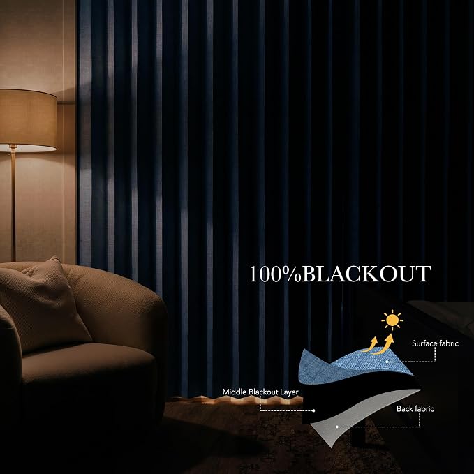 RYB HOME Accordion Style Room Divider Curtains 100% Blackout | Curtain - Image 5