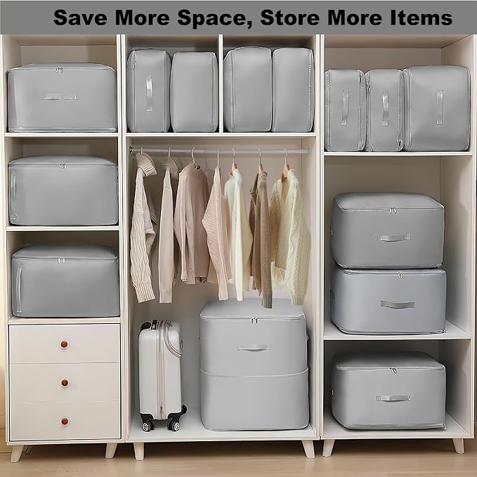 Comforter Storage Bag, Bedding & Blanket Self Compression Storage Organizer | - Image 7