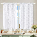 Yinhua White Kitchen Curtains 36 Inch Length Double Layer Blackout Curtains by yinhua