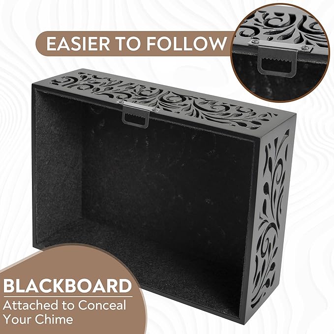 Black Decorative Doorbell Cover Box,Weather Protection Housing Modern Black – Sleek Wall-Mounted Decorative Door Bell Cover Plate – Noise-Reducing, Easy to Install (standard seize (7.75” x 6” x 2.75”)