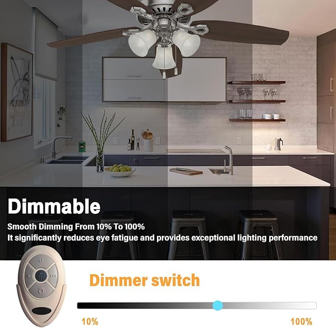 Universal Ceiling Fan Remote Control Kit Replacement for Harbor Breeze Hampton Bay Litex Hunter, 3-Speed Light Dimmer with FAN28R Receiver, Replace FAN-35T KUJCE9603 L3HFAN35T1