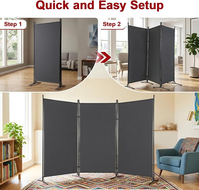 NChanmar 6FT Room divider 3-Panels Folding Privacy Screens - Image 3