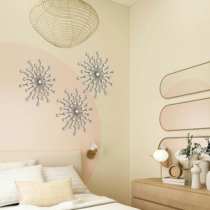 ZEXUIRU 3 Set Black Starburst Wall Art - Image 2