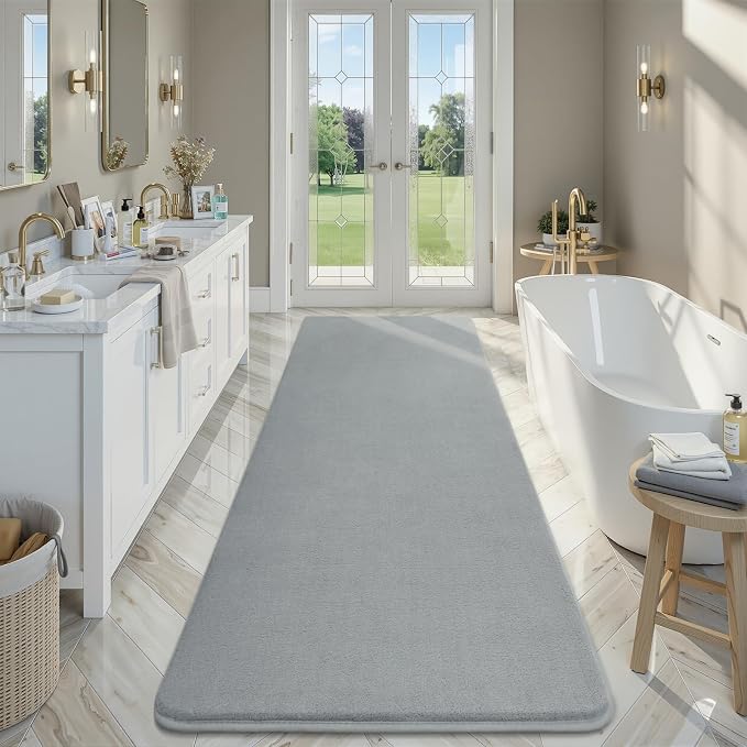 Modern Soft Hallway Runner Rug, 3x10 Feet Washable Long Runner Rugs | Grey - Image 4