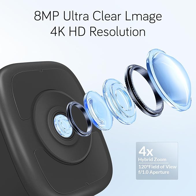 abetap 8MP 4K Window-Mounted Security Camera, Ultra-Clear Color Night Vision, Built-in Powerful Magnetic Mount, 24/7 Continuous Local Recording, No Subscription Required, Dual-Band 2.4G & 5GHz WiFi