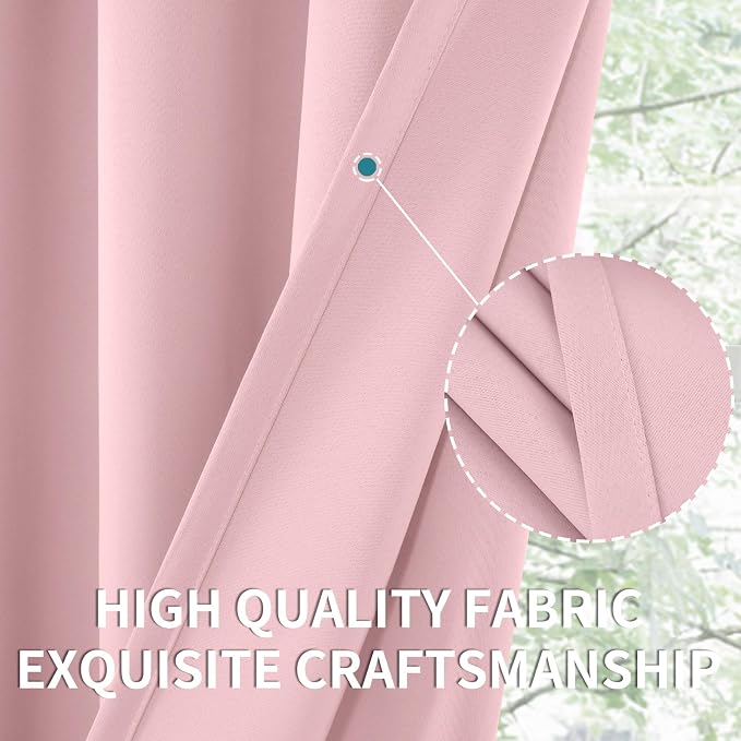 BGment Baby Pink Room Darkening Curtains - Image 4
