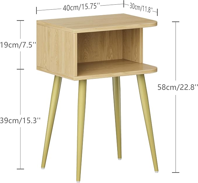 Natural Nightstand Set of 2, Small Bed Side Table - Image 3
